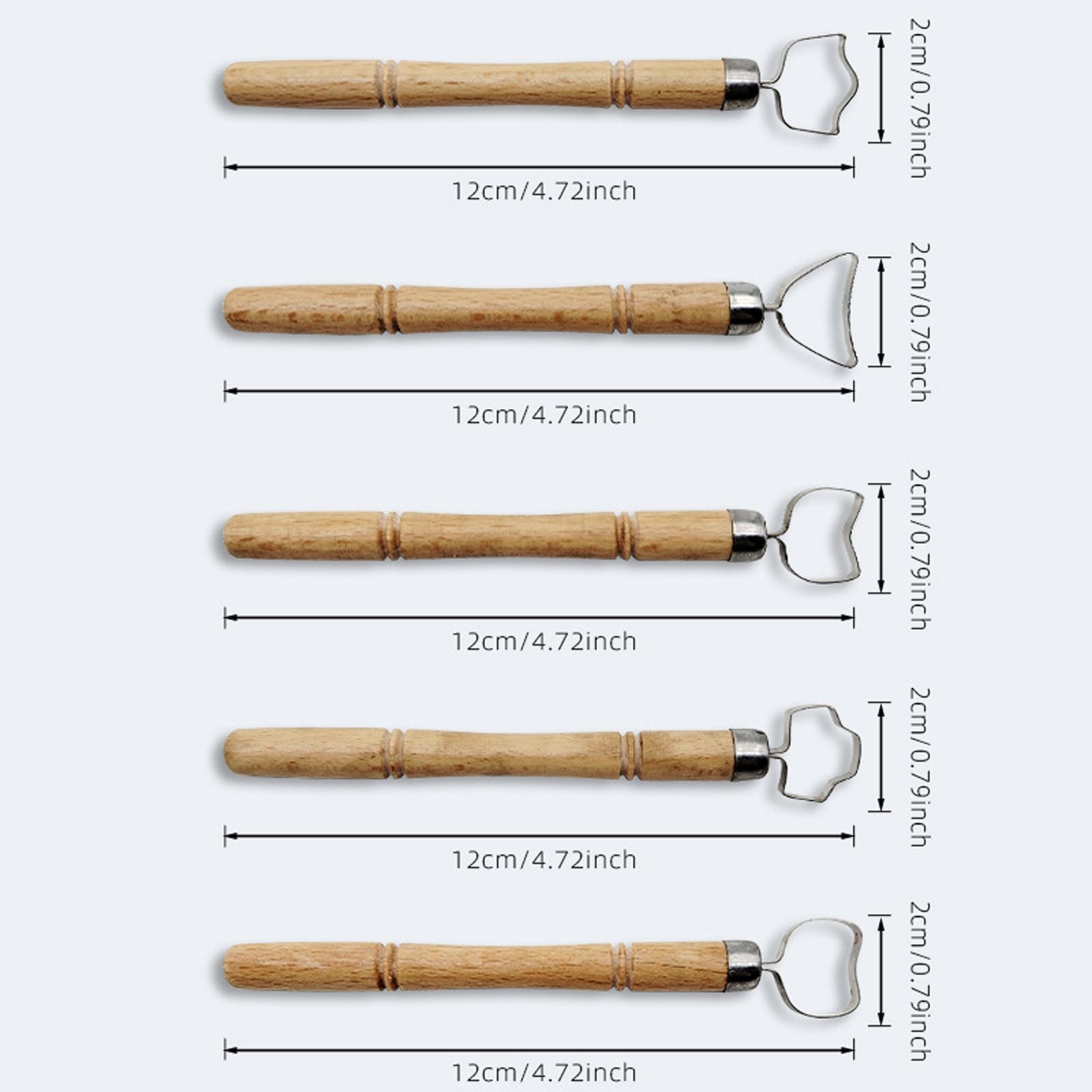 5Pcs Pottery Handle Making Tool Wood Handle Ceramic Water