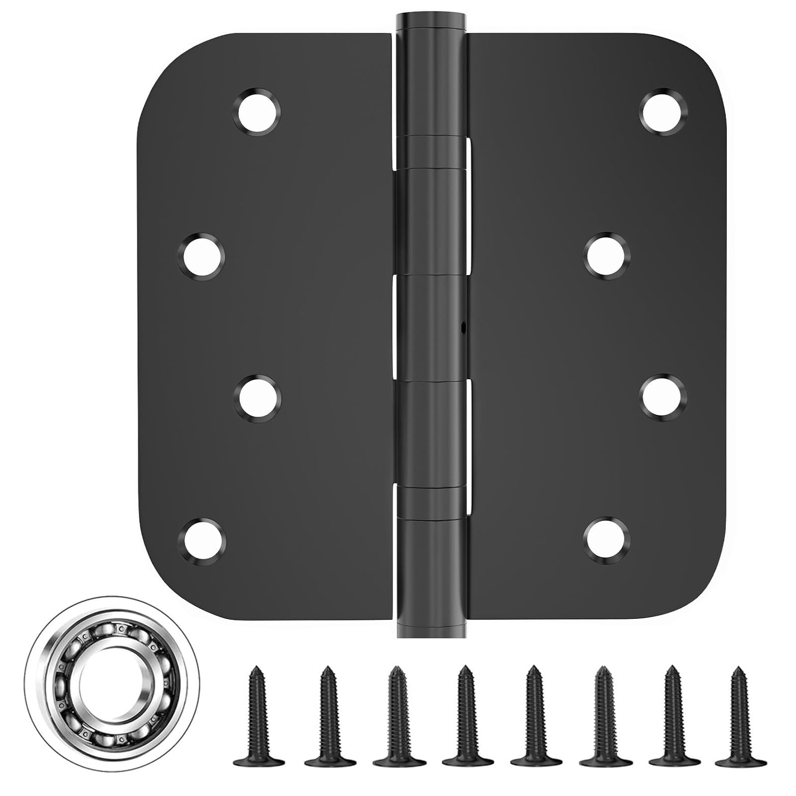 3 Pack Ball Bearing Door Hinges, 4 X 4 Inches Black Exterior Door Hinges, Heavy