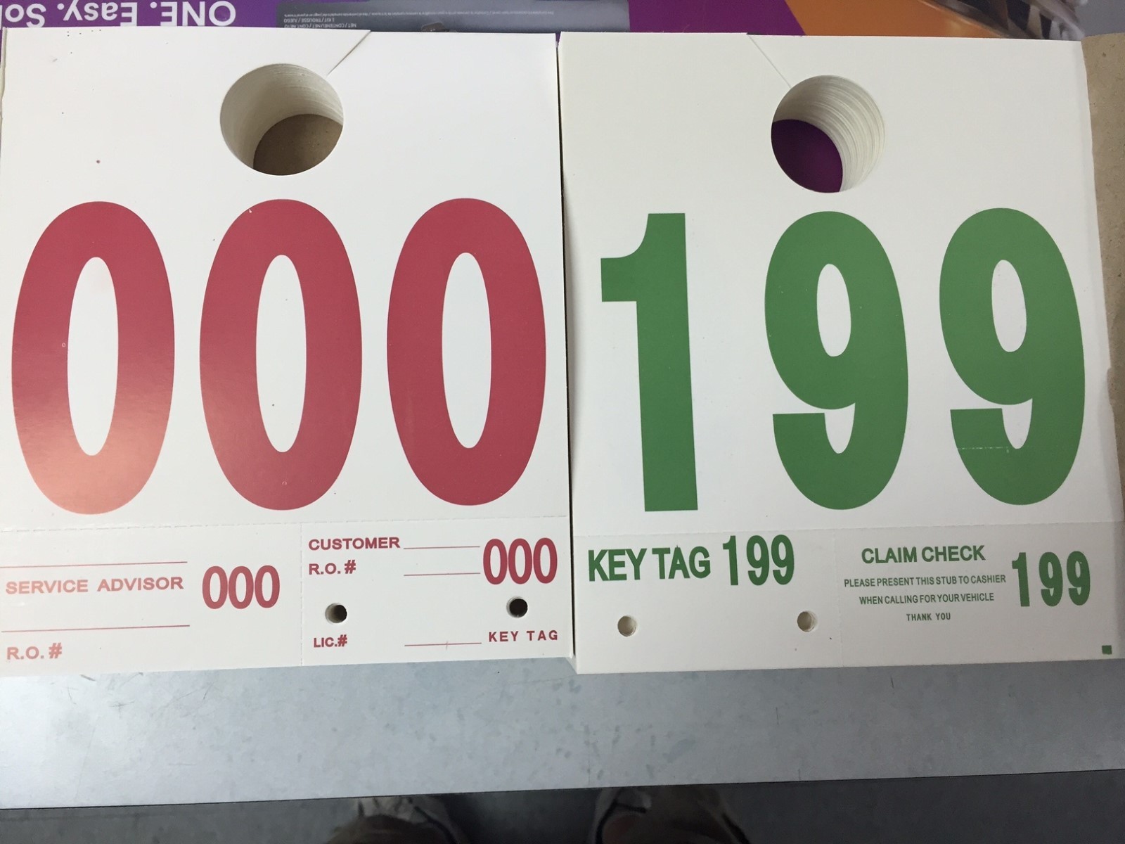 Service Dispatch Numbers Hang Tags Buff 3 Digit 1000/Box M-FB-9933-50A RL-78