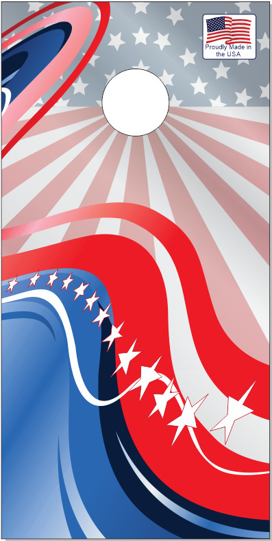 Proud American Flag Stars Cornhole Wrap Bag Toss Skin Decal Sticker