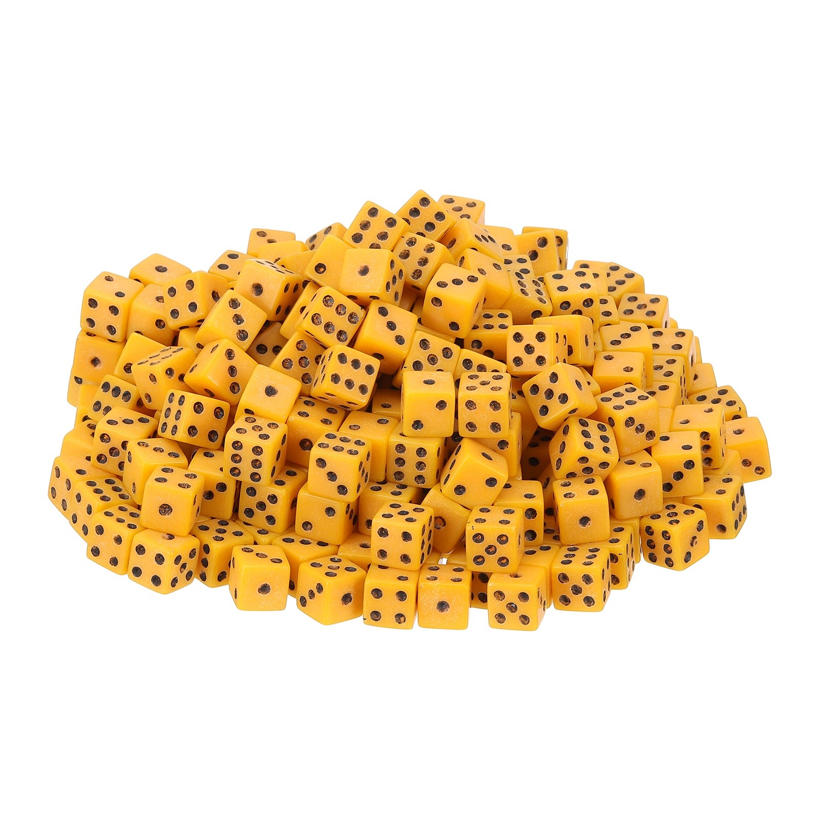 200Pcs Mini Dice, 8mm/0.31" Acrylic Game Dot Square Dice, Yellow/Black