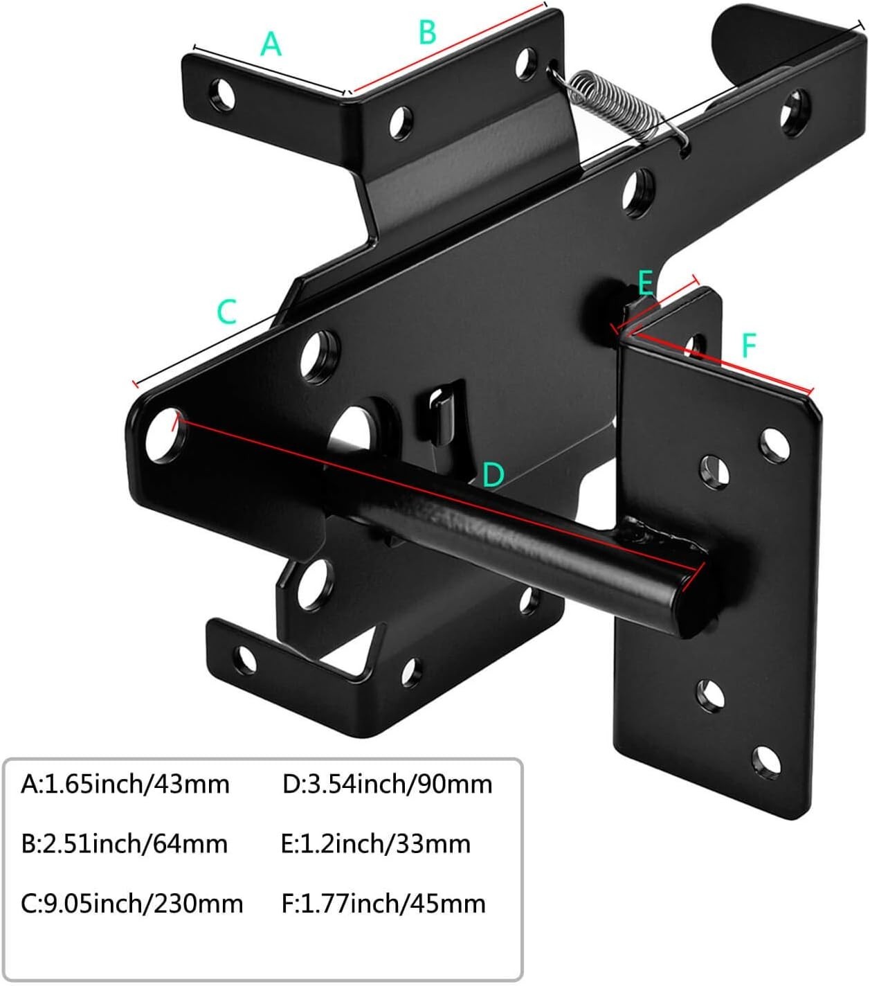 Automatic Gravity Lever Gate Latch - Elegant Black Finish for Easy Installation