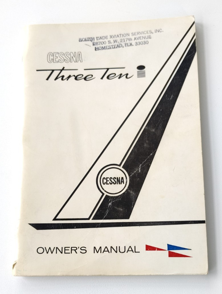 1964 Cessna Model Three Ten 310 Owner's Owners Manual FREE SHIPPING
