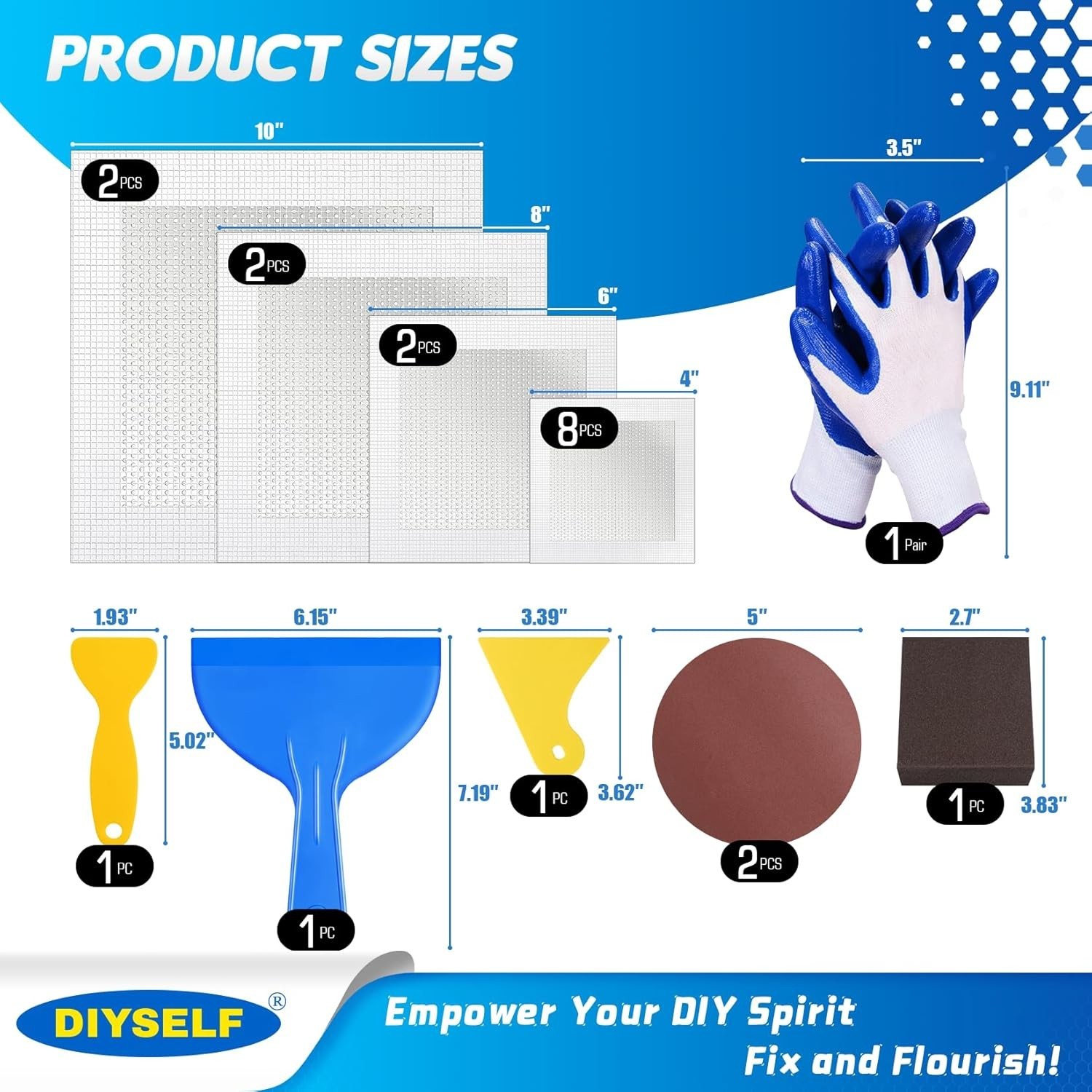High-Quality 21 Count Drywall Patch Kit - Effortless Wall Repairs Made Easy