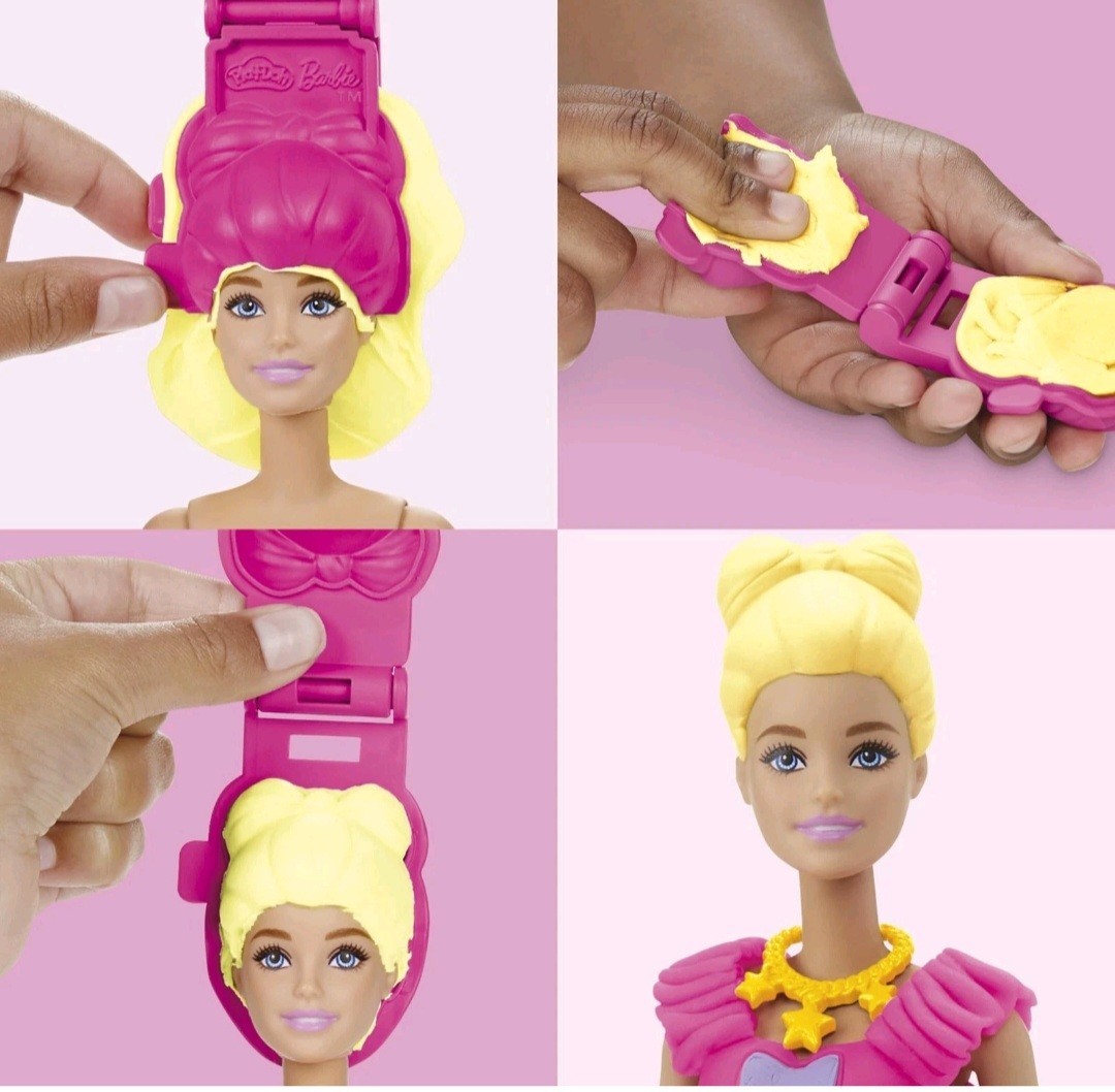 Play-Doh Barbie Ruffles and Bows Set, Make Doll Clothes with Modeling Compoun...