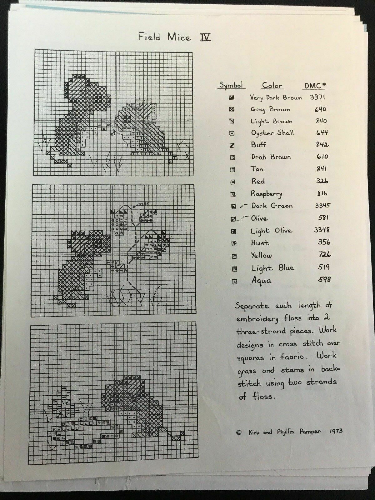 Cross Stitch Patterns- Field Mice 4 (K+P Pamper)