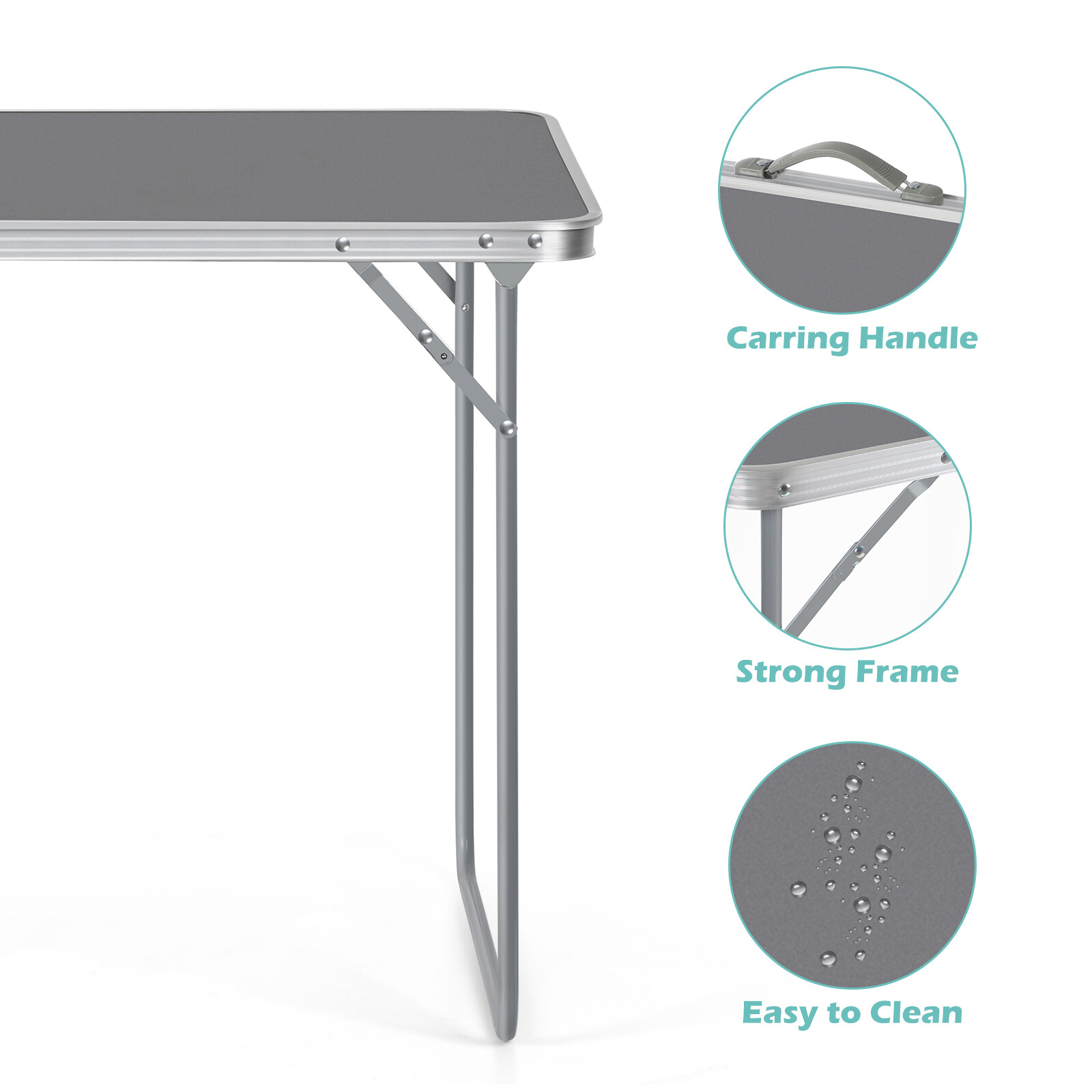 Folding Table Portable Fold Up Tables Camping Garden Party Trestle Dinner Table