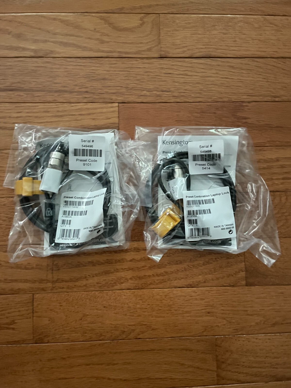 Laptop Lock Kensington A1850A K65011WW Serialized Combination GENUINE - LOT OF 2