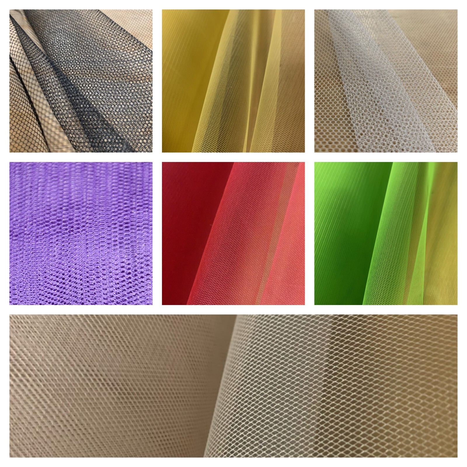 58/60" Hard Net Crinoline Fabric Per Yard 100% Polyester (VARIOUS COLORS)