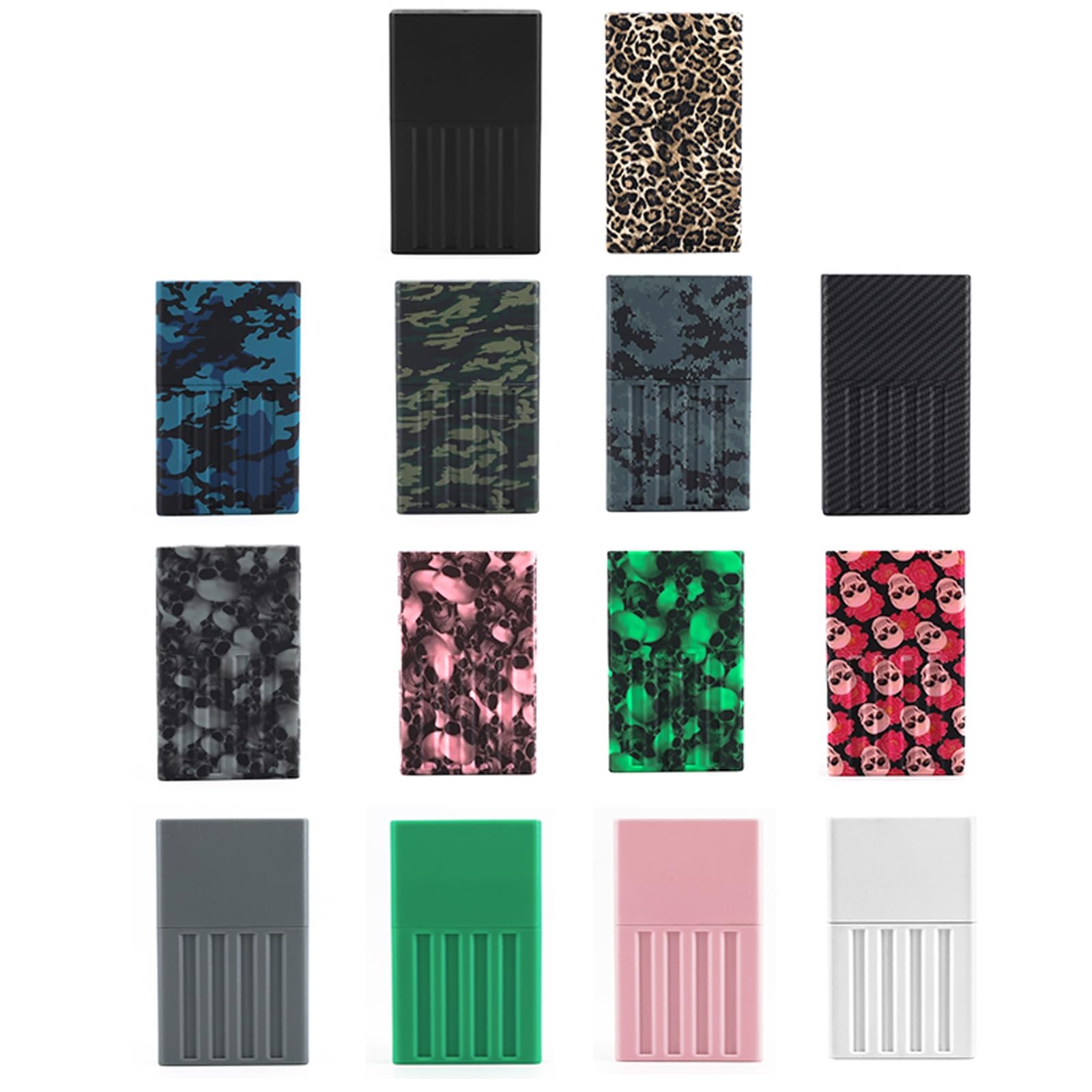 Smell Proof Cigarette Holder Case, 5 Hole Single Pre Roll Black