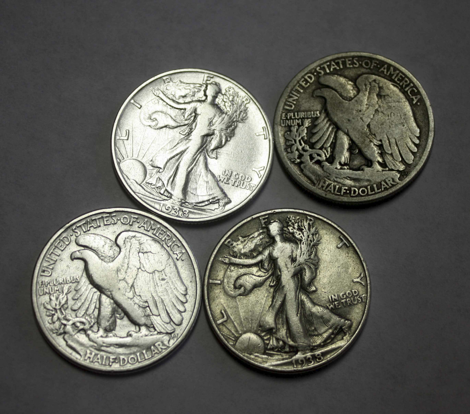 1938-p Walking Liberty Half. Average Grade of Coin You Receive is Photographed