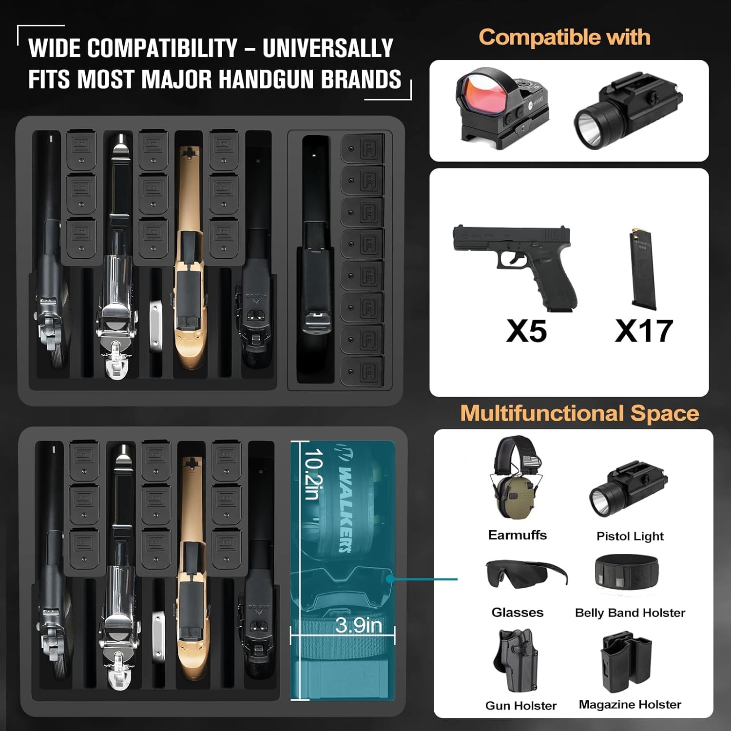 TSA Approved Gun Case for Pistol - Holds Multiple Handguns Case | Air Travel Har