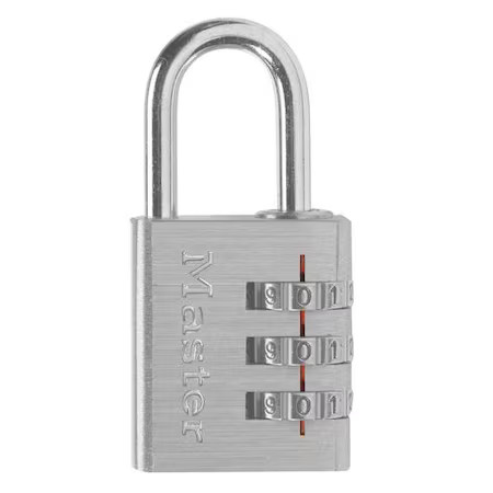 Master Lock 630D Luggage Padlock, 1 1/2In, Rectangle, Silver