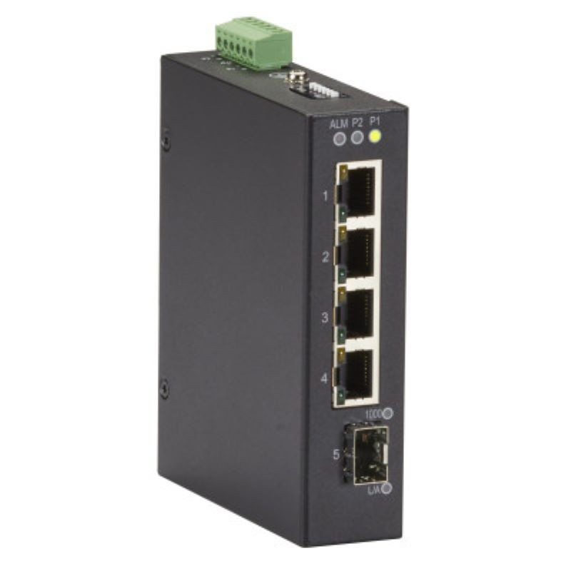 Black Box LIG401A Industrial Gigabit Ethernet Switch 5-Port SFP With DIN PSU