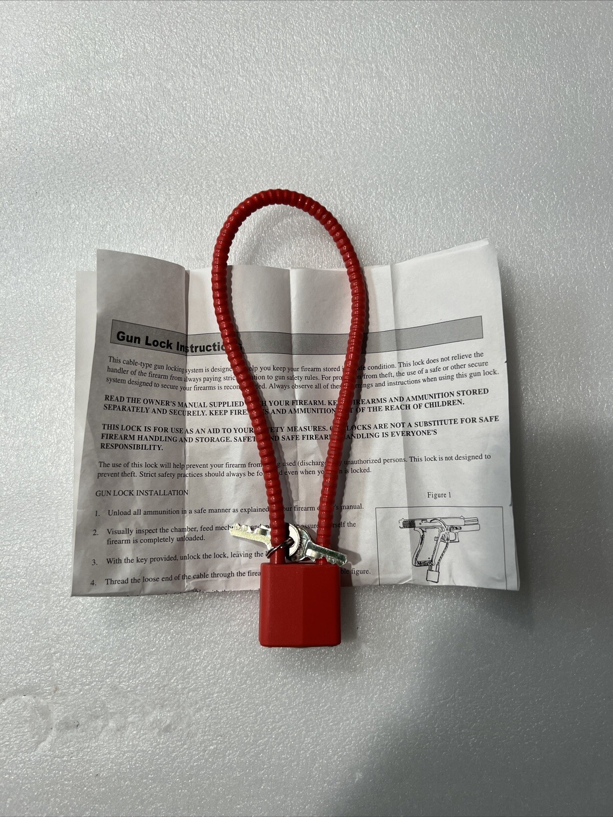 Firearm Lock Red 30mm Gun Cable Lock