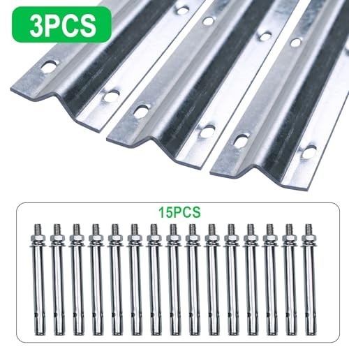 12FT Galvanized Inverted V Track Kit - 3pcs 4FT Sliding Gate Tracks & Hardware