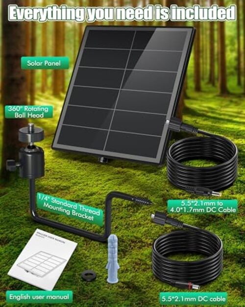 Solar Panel for Trail Camera - 6000mAh Battery, 1 Pc trail camera solar panel
