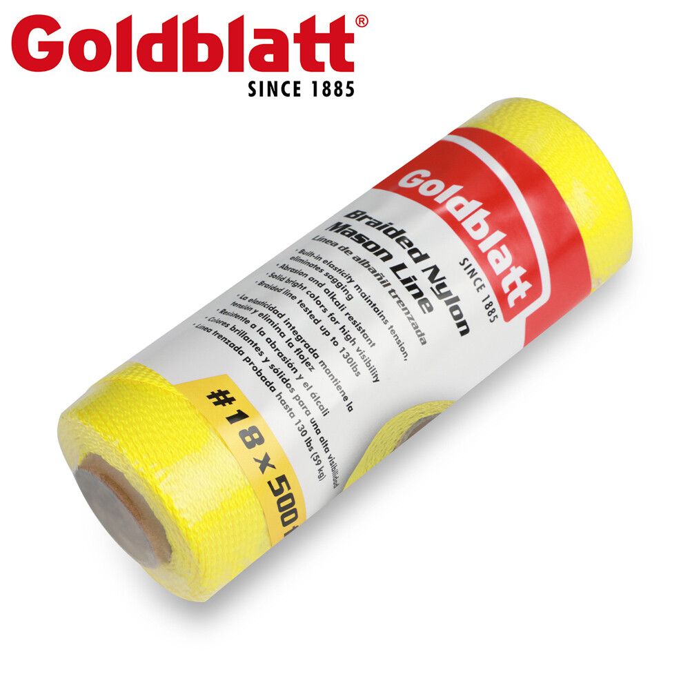 Goldblatt Nylon Mason Line 18# 500FT Braided String Line Nylon Twine for Masonry