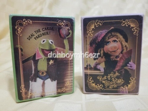 Rare Vtg Hallmark Muppets Miss Piggy Kermit the Frog Playing Cards LOT of 2 full