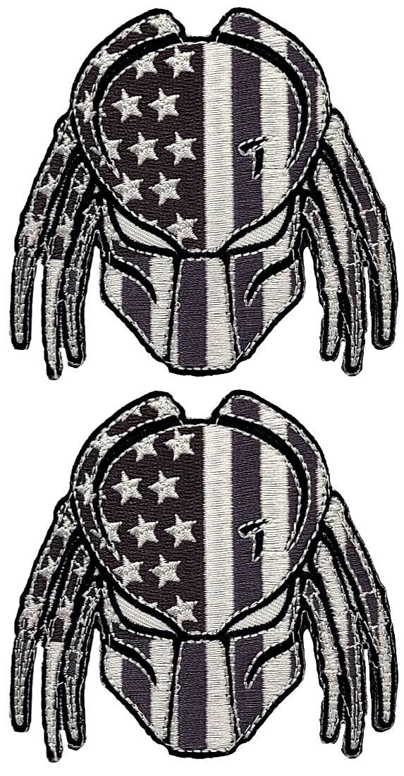 Predator Alien Movie Arnold Embroidered Patch || 2PC HOOK BACKING 3"x3"