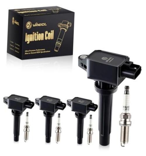 Set of 4 Ignition Coil Pack UF656 & Ignition Coil UF656 & Spark Plugs 93501