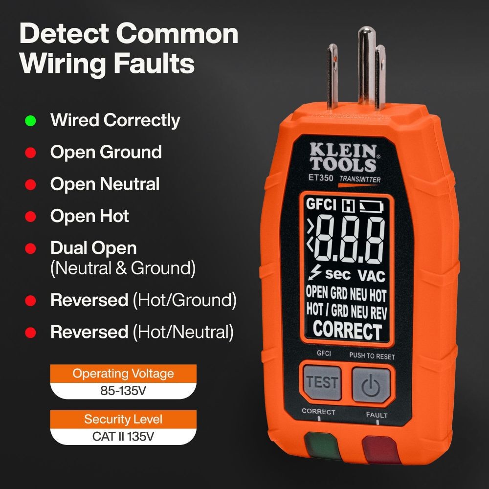 Klein Tools 4-In-1 Digital Circuit Breaker Finder