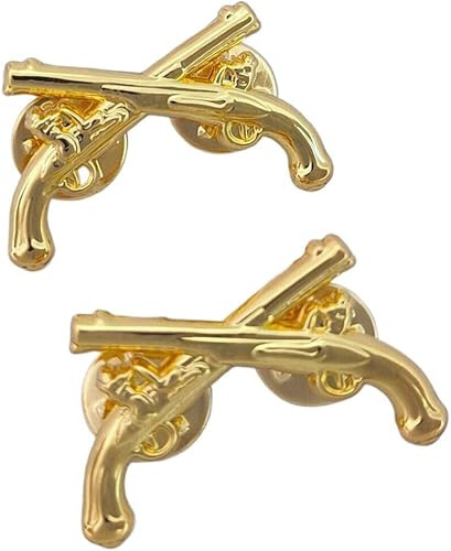 PAIR OF WW2 US ARMY MILITARY POLICE CROSSED PISTOL BADGE DRESS PIN INSIGNIA