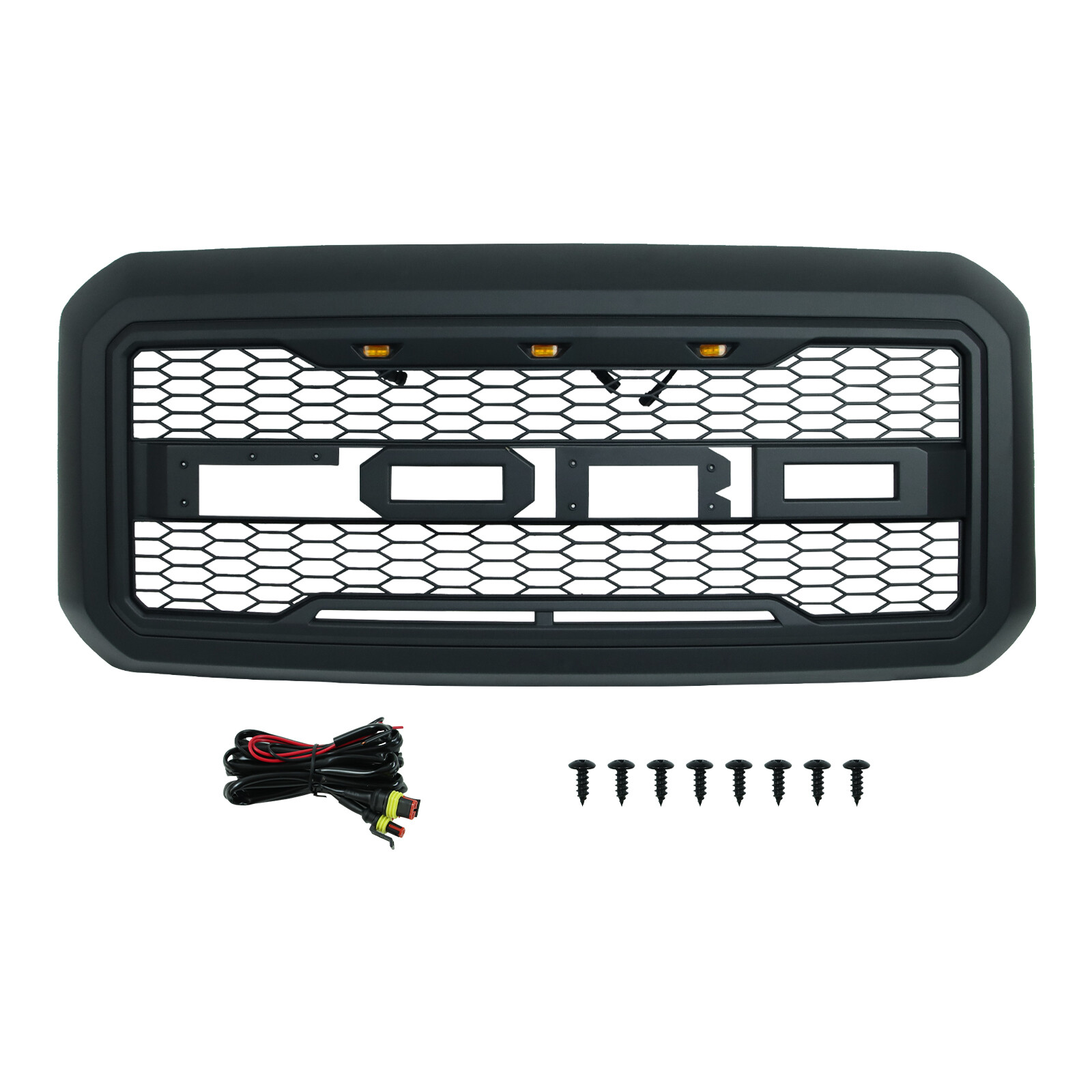 Front Grill for 2012-2016 FORD F250 W/Lights Black