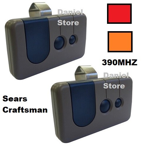 2 For Craftsman Garage Door Opener Remote HBW1255 139.53680 390MHz Red Orange