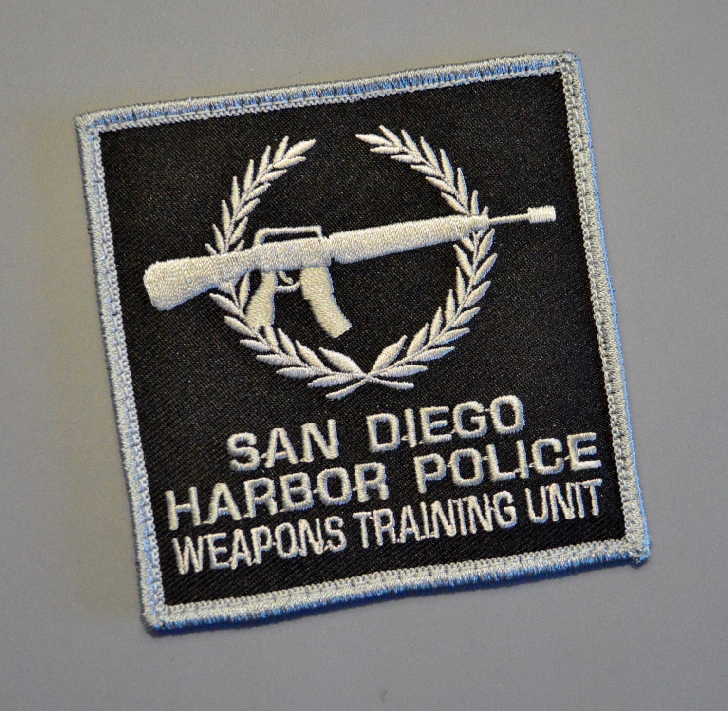 San Diego California Harbor Police Weapons Training Unit Square Patch ++ Mint CA