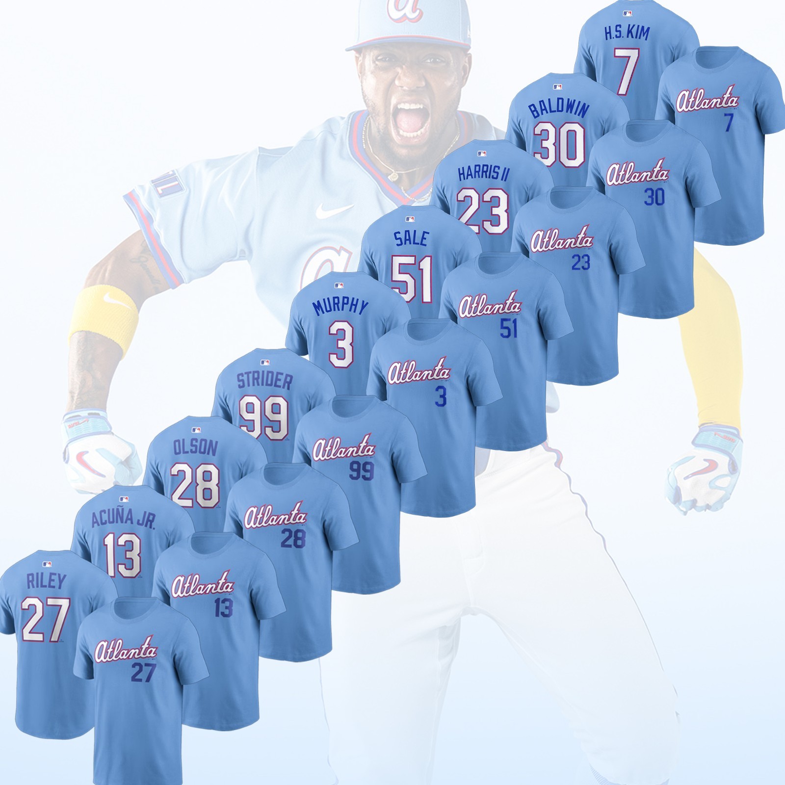 Atlanta Braves 2026 City Connect Players: Strider, Acuña Jr, Murphy, Harris II