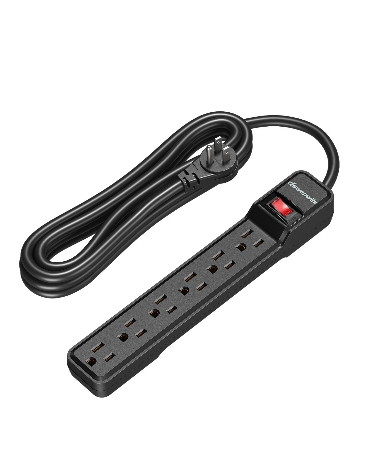 DEWENWILS 6-Outlet Power Strip Surge Protector, 15FT Long Extension Cord, 15 A