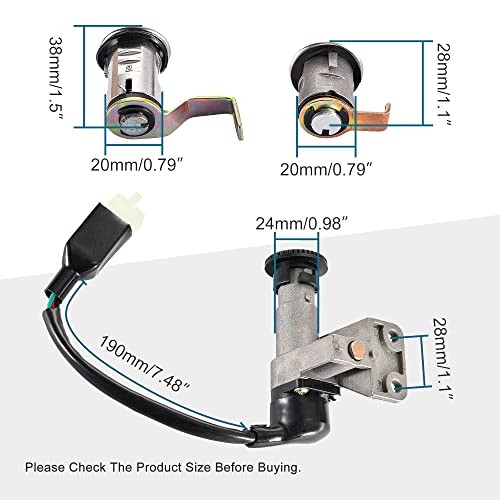 Ignition Switch Key Assembly Replacement for GY6 49cc 50cc Chinese Moped