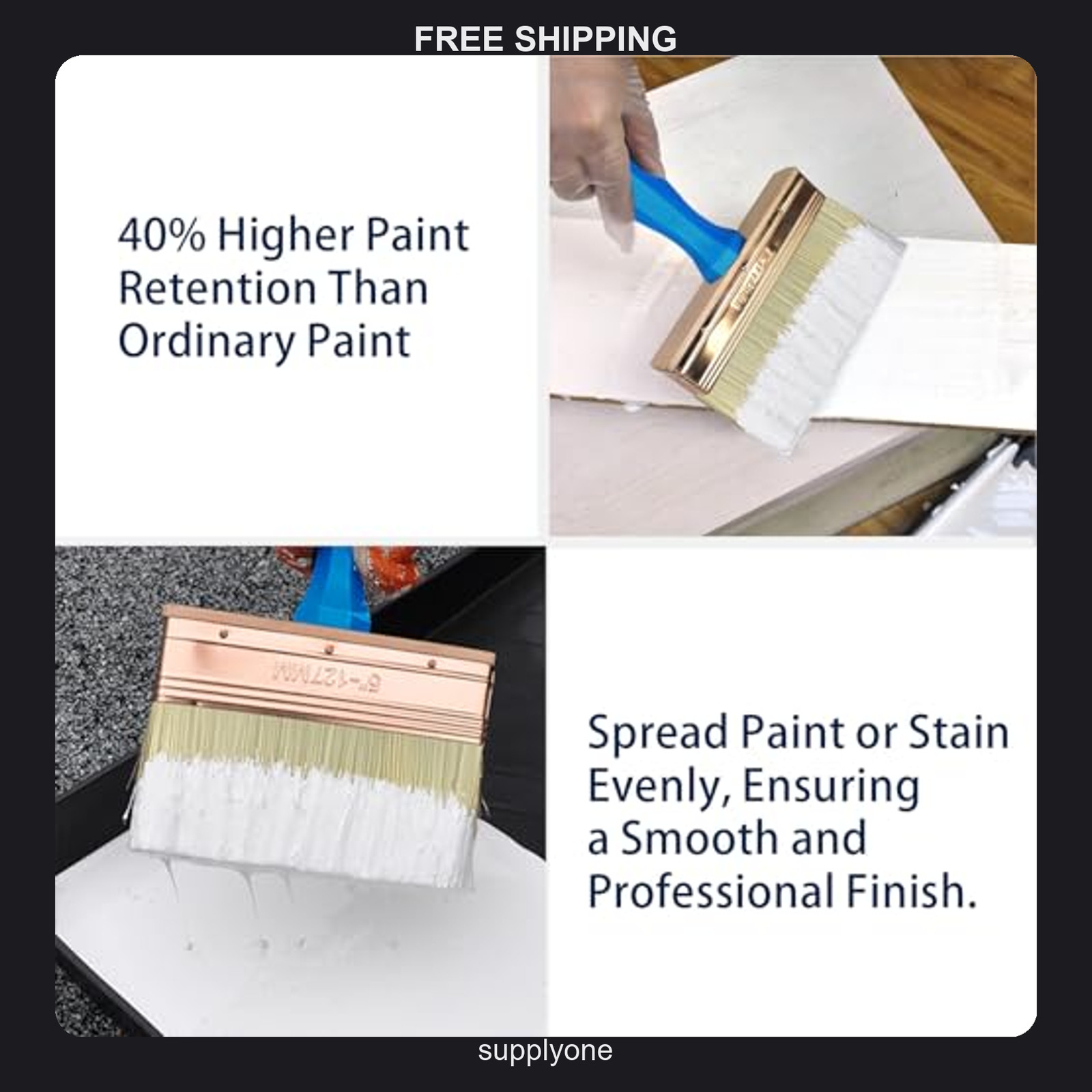 KingOrigin 4-Inch Polyester Paint Brush for Deck Staining and Masonry