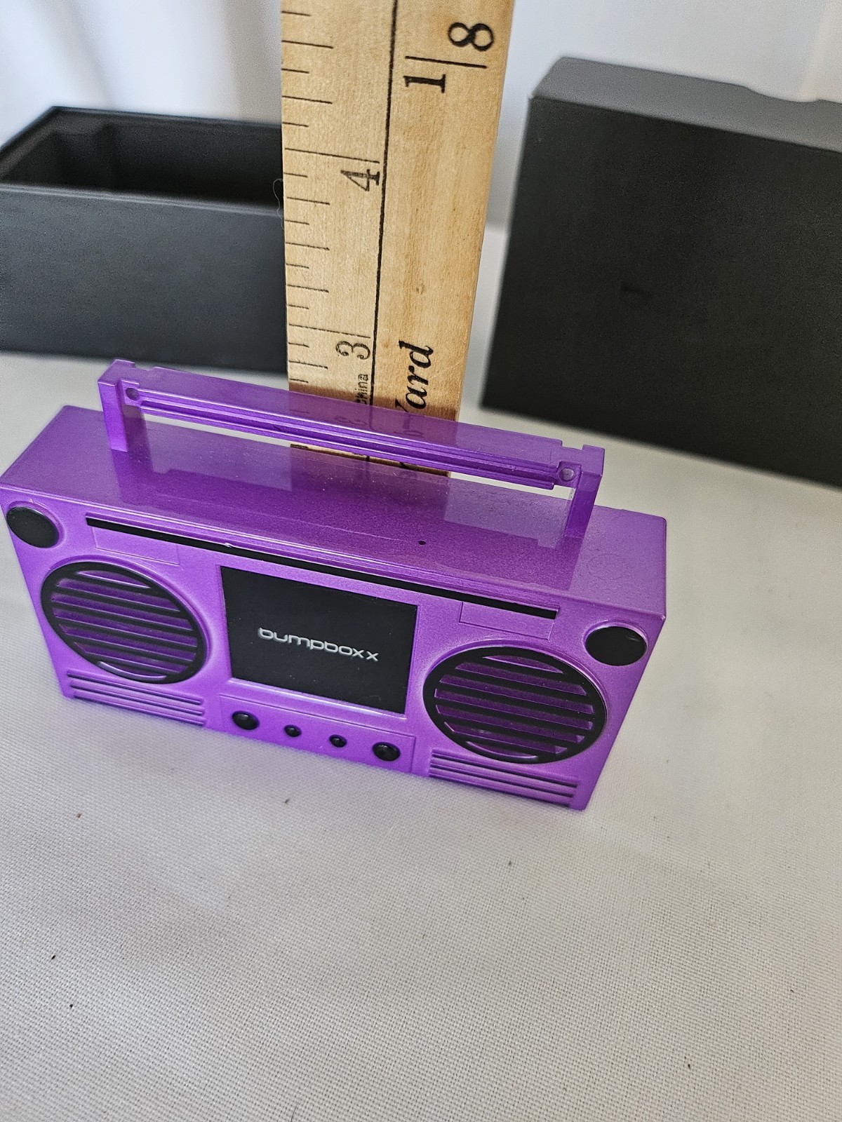 BUMPBOXX Purple Bluetooth Wireless Speaker Microboom W/Charger & Chain