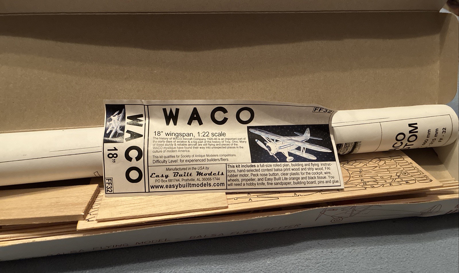 Vintage Easy Built Models “Waco Custom”. #FF-32