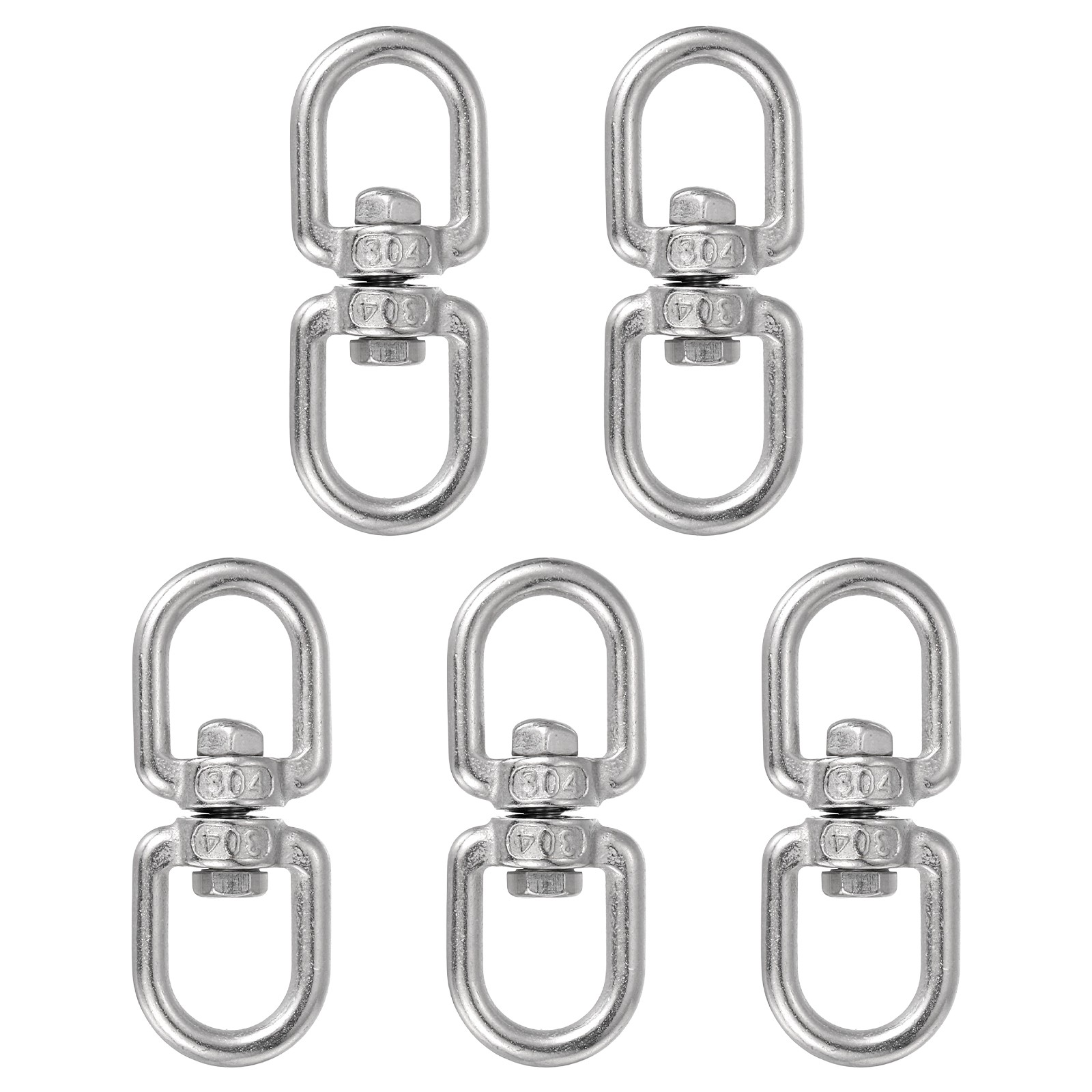 Double Ended Swivel Hook, (M5, 5Pcs), Eye to Eye Swivel Shackle Ring Connector
