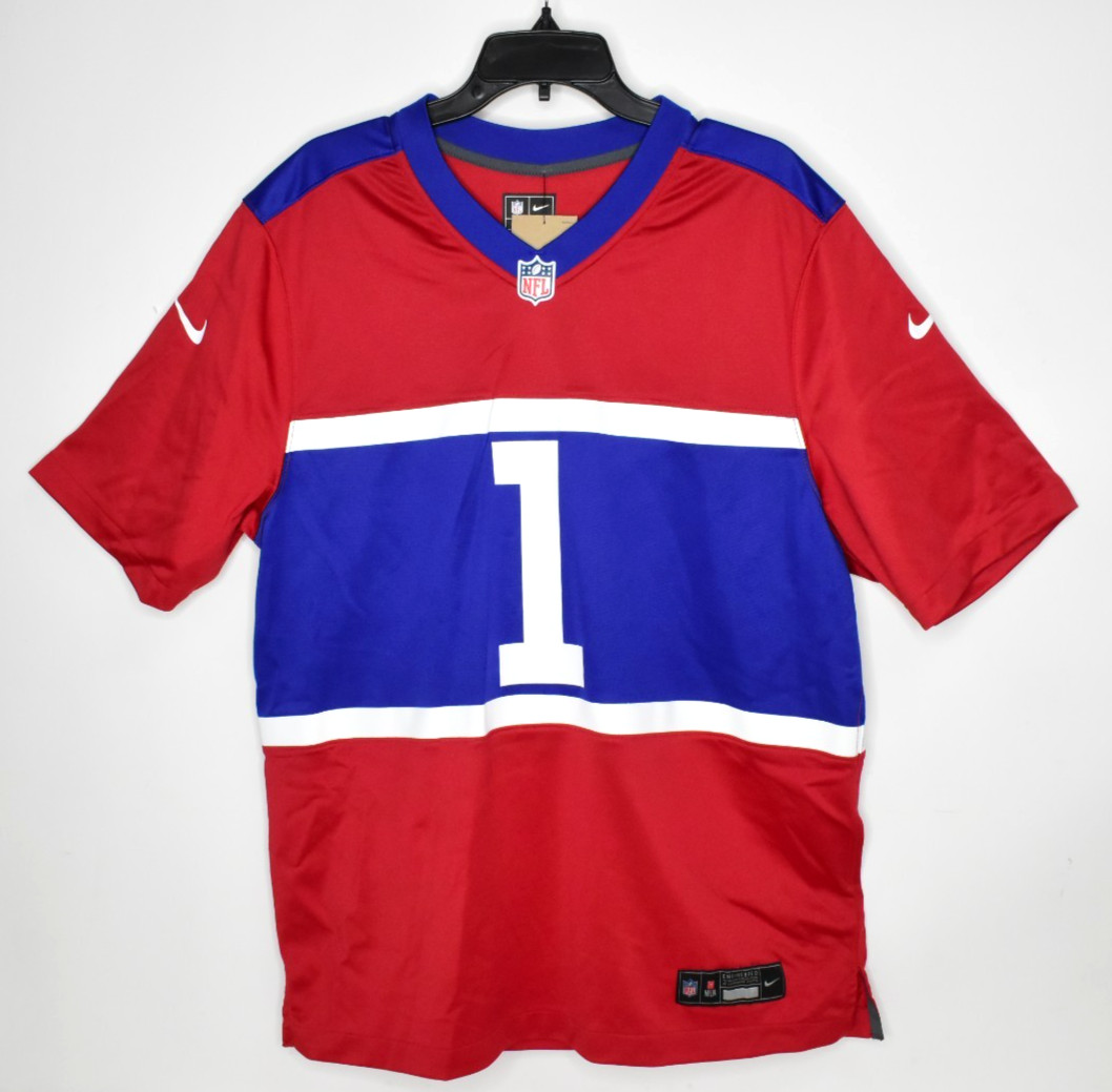 Nike NFL New York Giants #1 Malik Nabers Men's Throwback Jersey - NWT