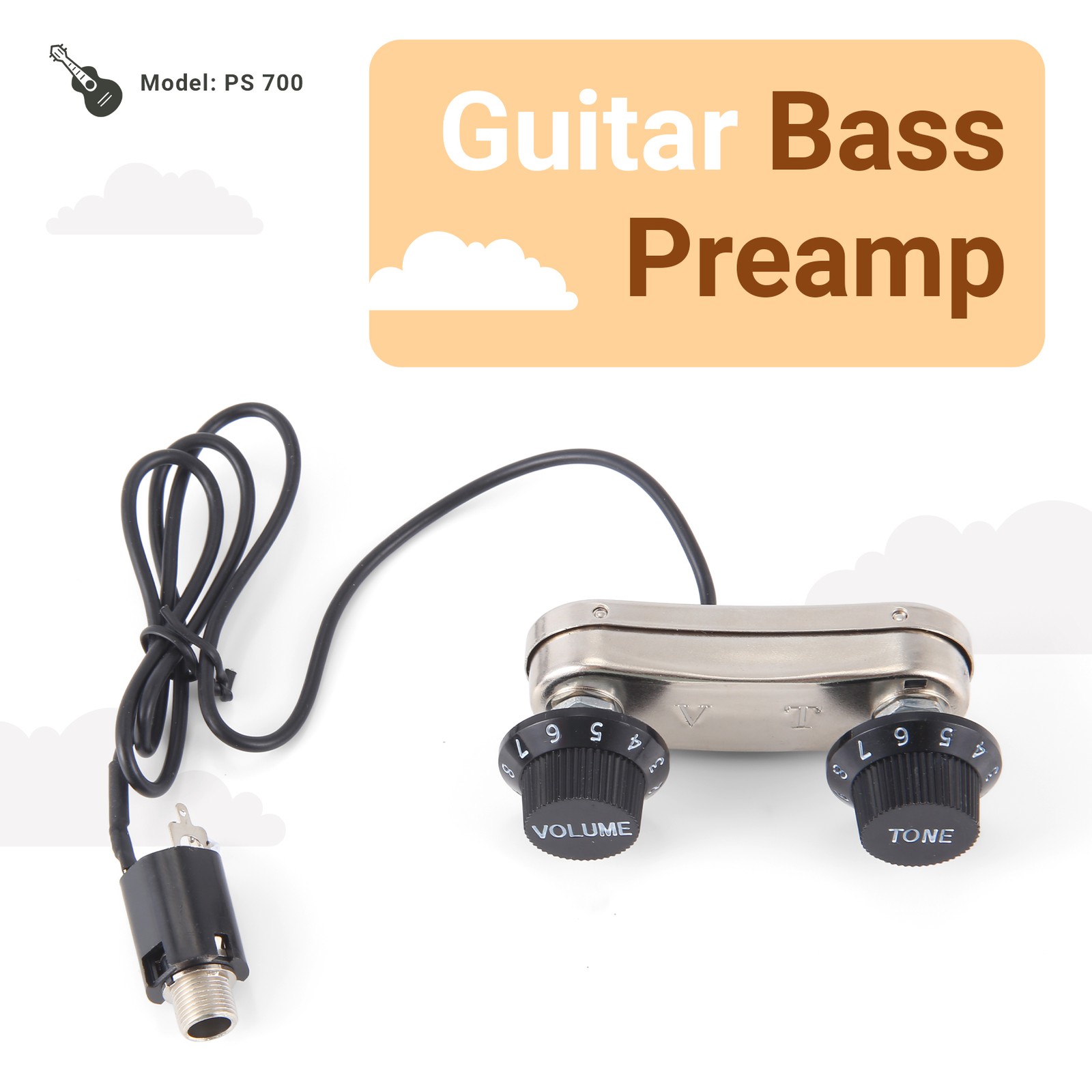 Acoustic Guitar Pickup Piezo & Passive Preamp PS700 E6C12347