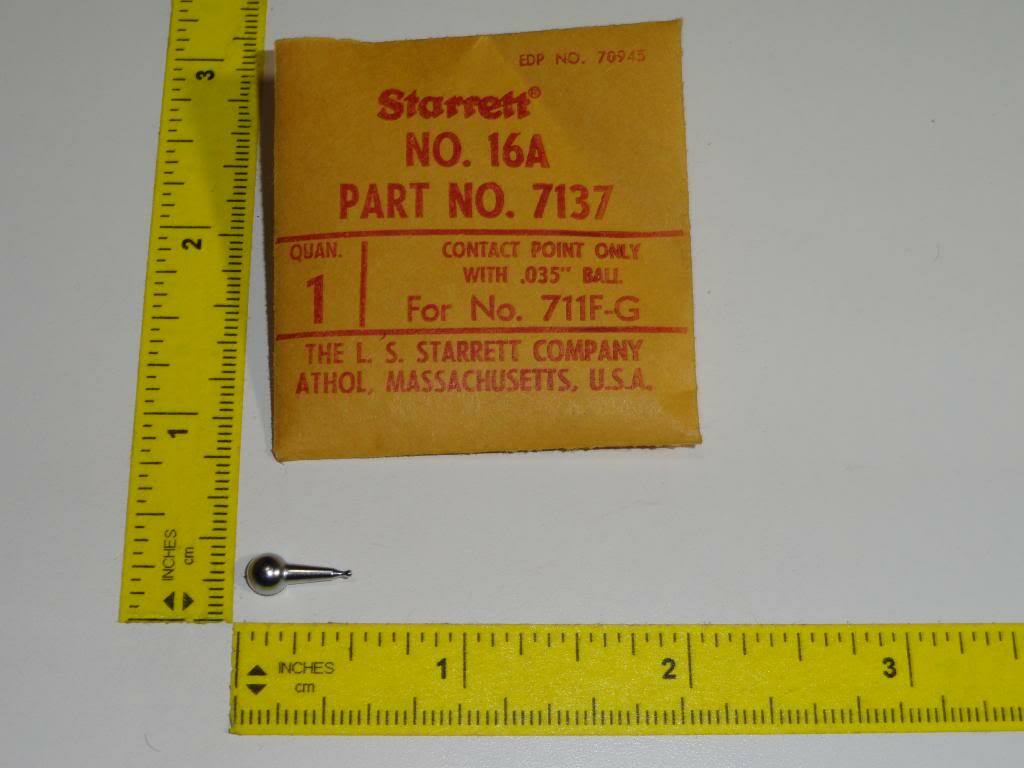 VTG Starrett Indicator Contact Point No.16A .035 Ball Dia Part No. 7137 NOS NIP