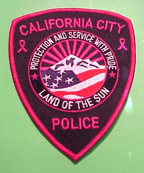 CALIFORNIA CITY  ( BREAST CANCER AWARENESS ) "LAND OF THE SUN"  5"  POLICE PATCH
