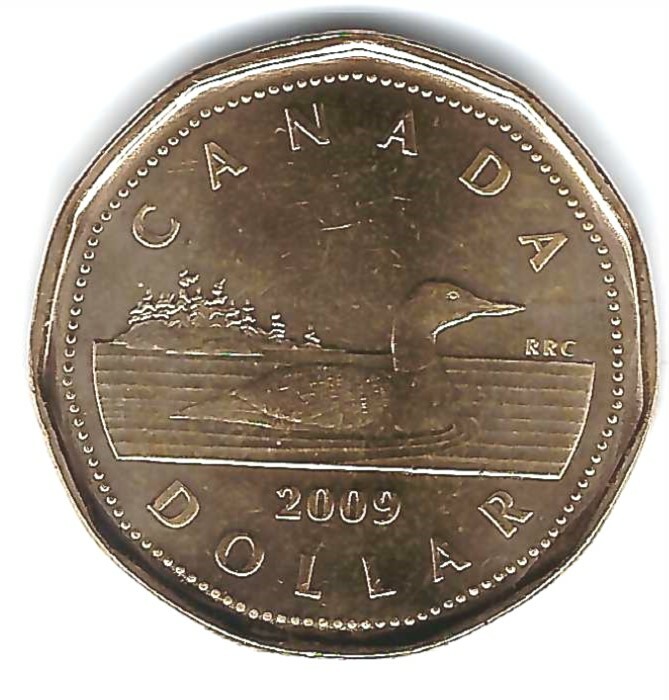 2009 Logo Canada Brilliant Uncirculated QEII & Loonie Dollar coin!
