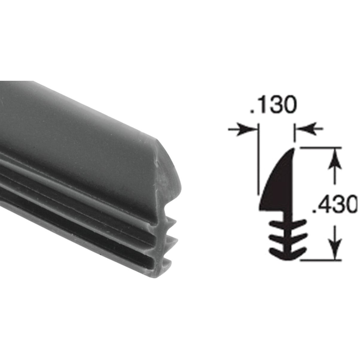 Prime-Line .130 x .430 x 200 Ft. Glass Glazing Spline P7795 PRIME-LINE P7795