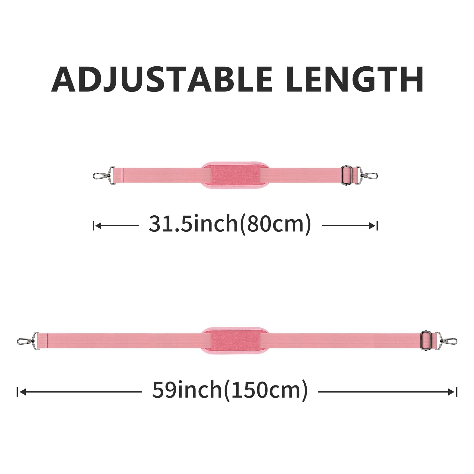 RAINYEAR 59 Inch Shoulder Strap Strap for Laptop Bag, Pink