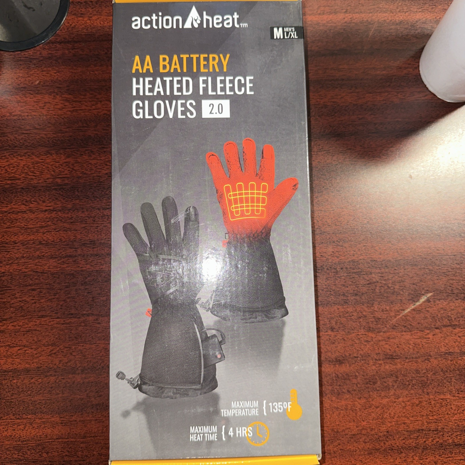 ActionHeat AA Men's Fleece Heated Gloves 2.0 Men’s L/XL