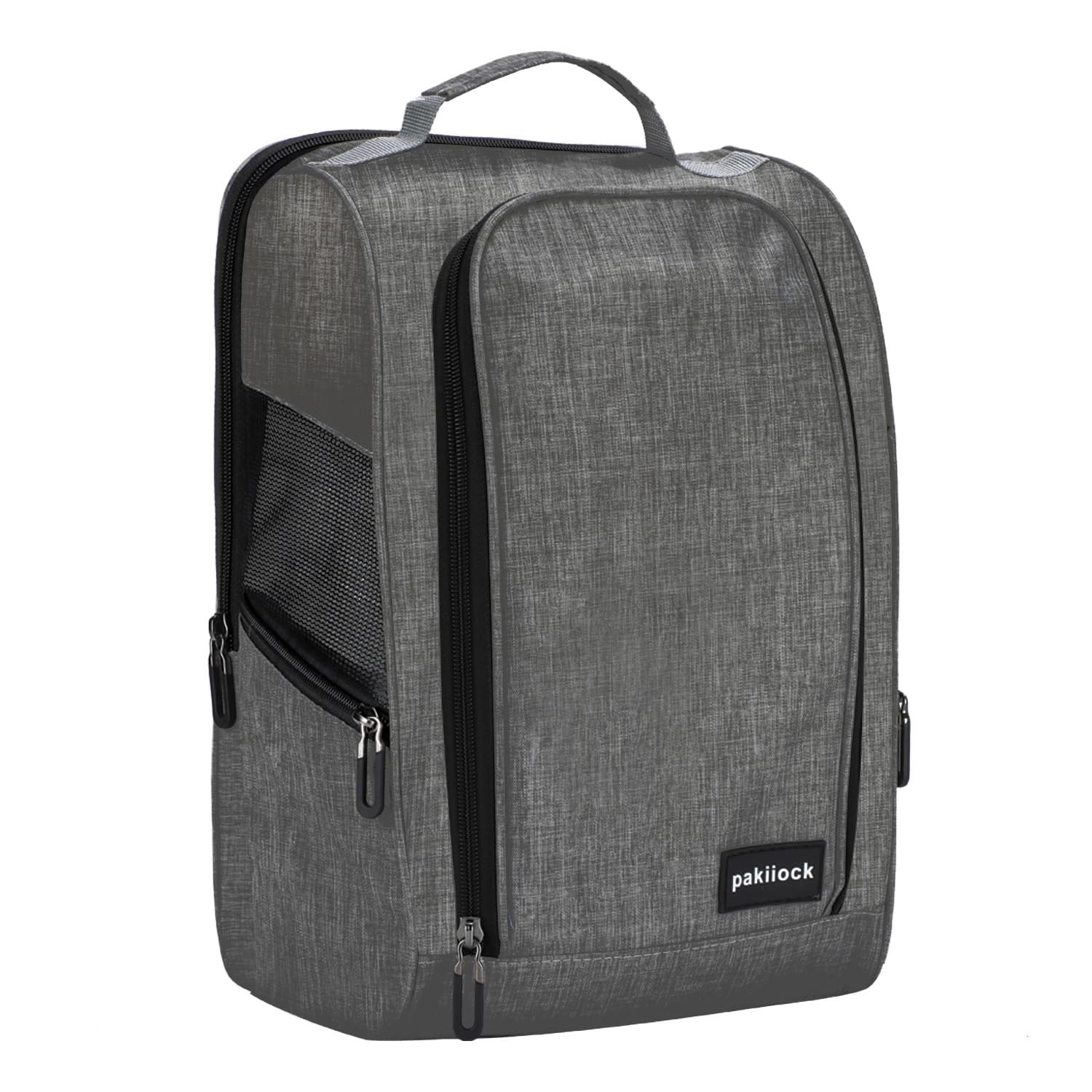 Golf Shoe Bag with Zipper, Mesh Ventilation & Pockets for Travel - Black