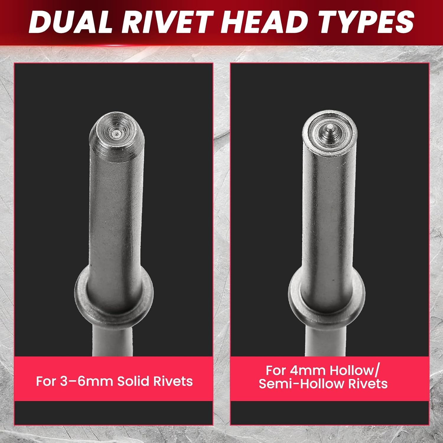 2 Pack Air Rivet Hammer Tools Kit, Pneumatic Rivet Set