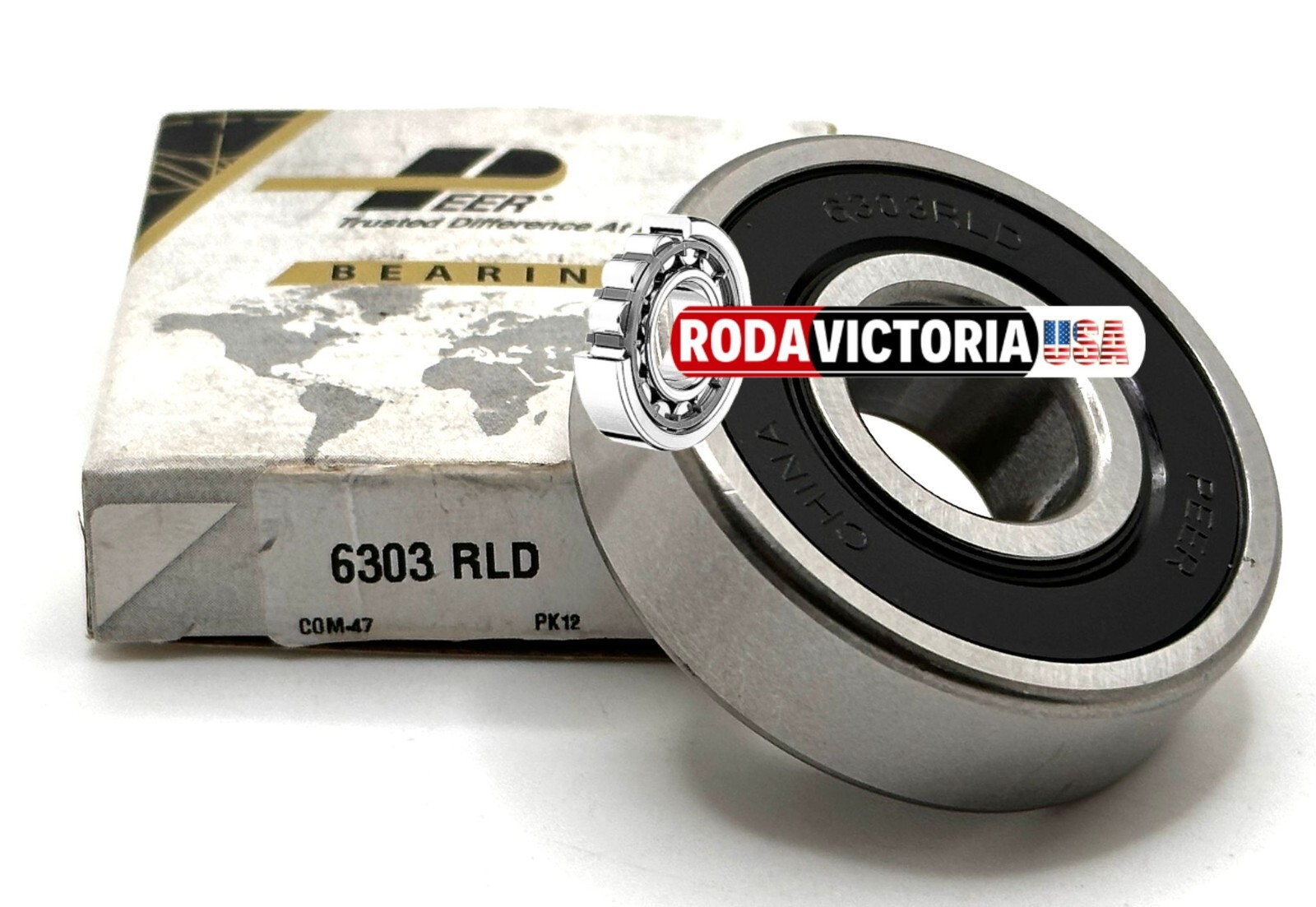 PEER 6303 2RS DEEP GROOVE BALL BEARING, RUBBER SEALED 17x47x14mm