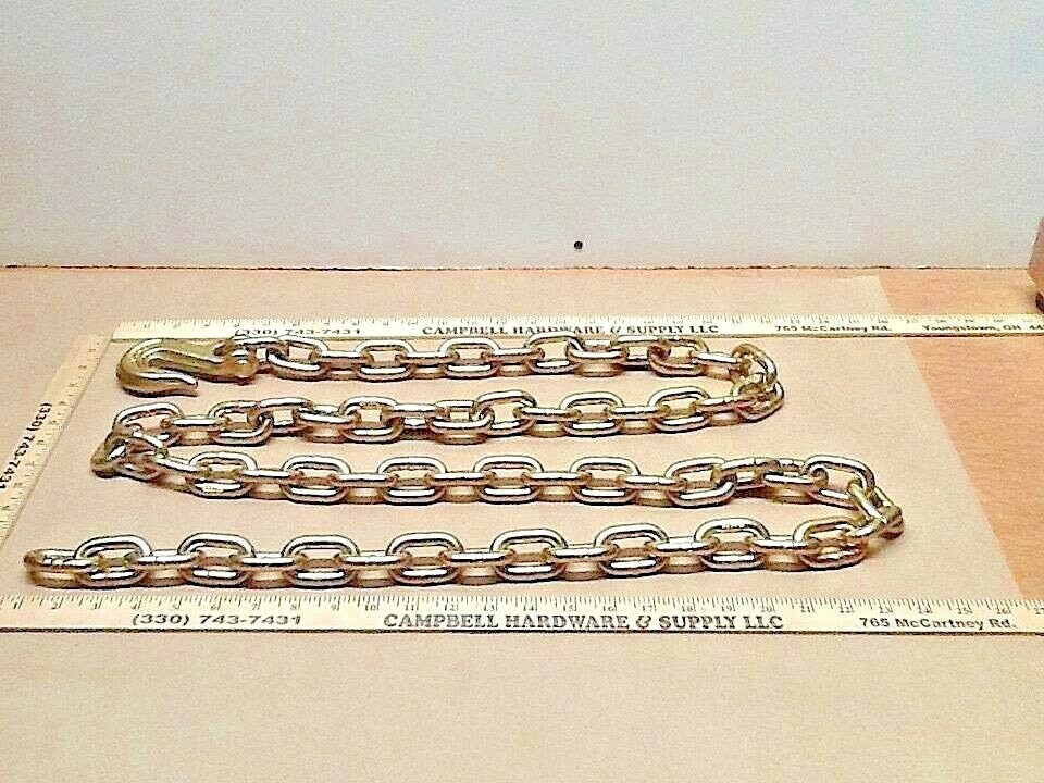 Auto Body Frame Machine Pull Chain 3/8" x 12' Grade 70 with 3/8" Grab Hook