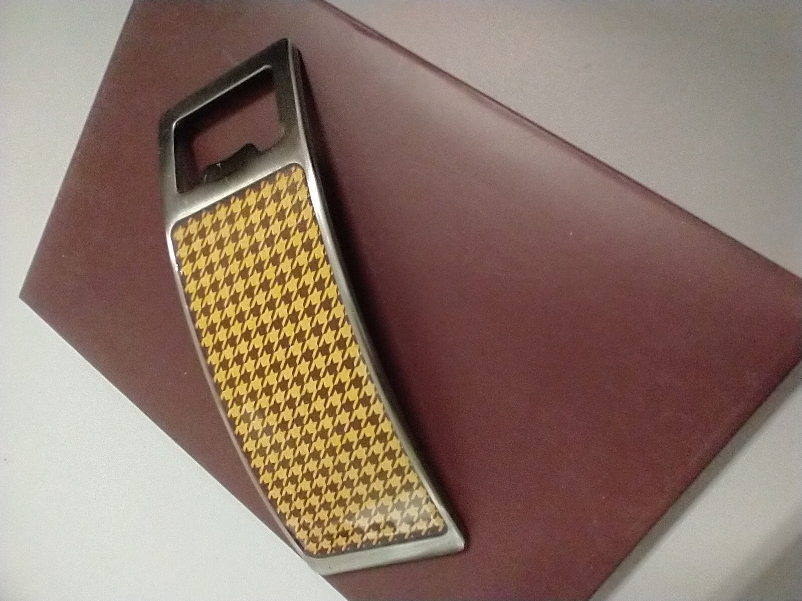 Tweed Design Metal Bottle Opener - Including Gift Box